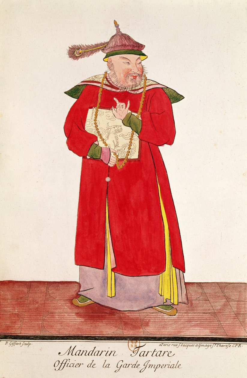 Um Mandarim Tártaro da Guarda Imperial, de &39;Estat Present de la Chine&39; de Pere Bouvet, 1697 de Pierre Giffart