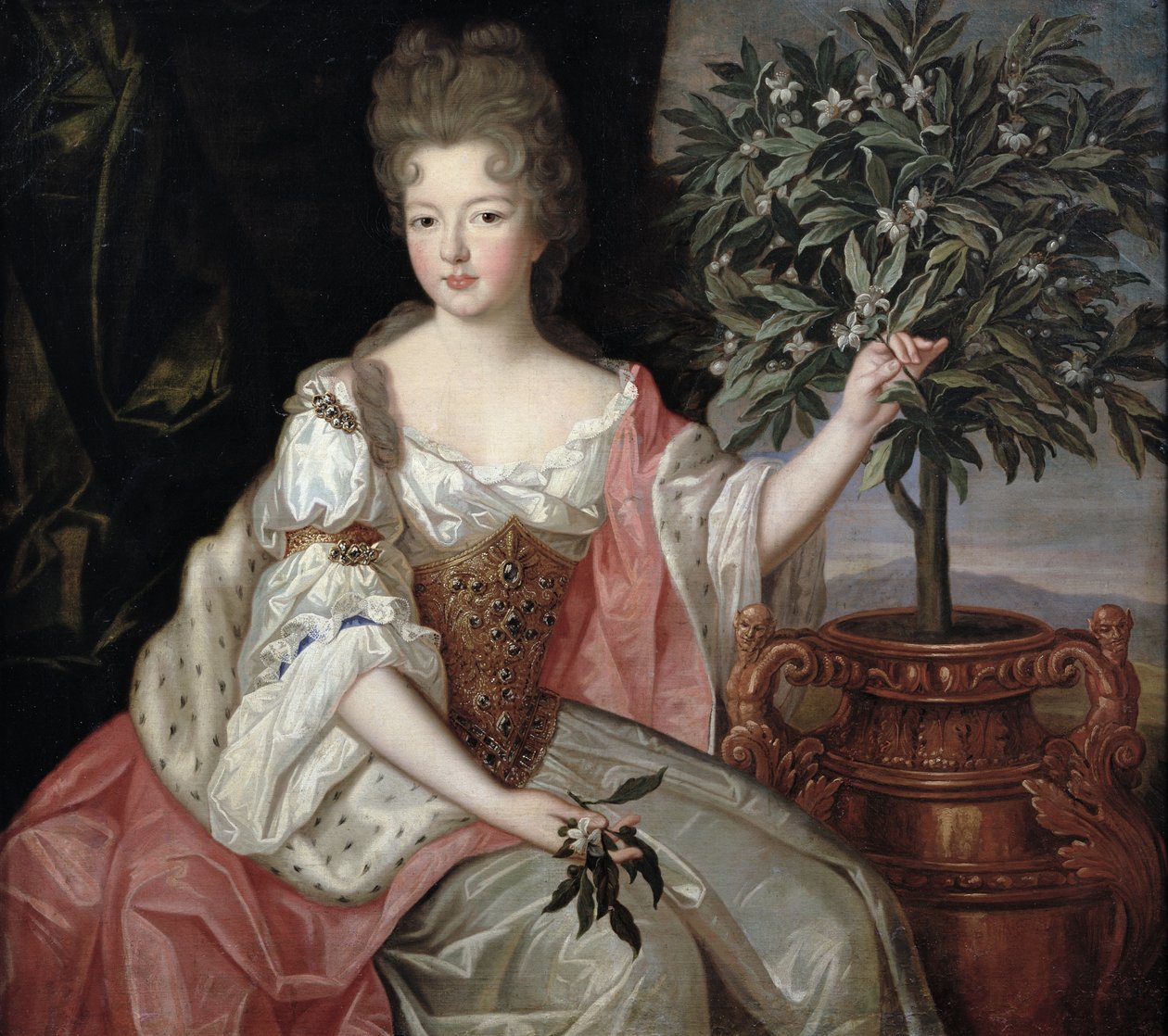 Retrato de Françoise Marie de Bourbon (1677-1749) Duquesa de Orleans (Mademoiselle de Blois) de Pierre Gobert