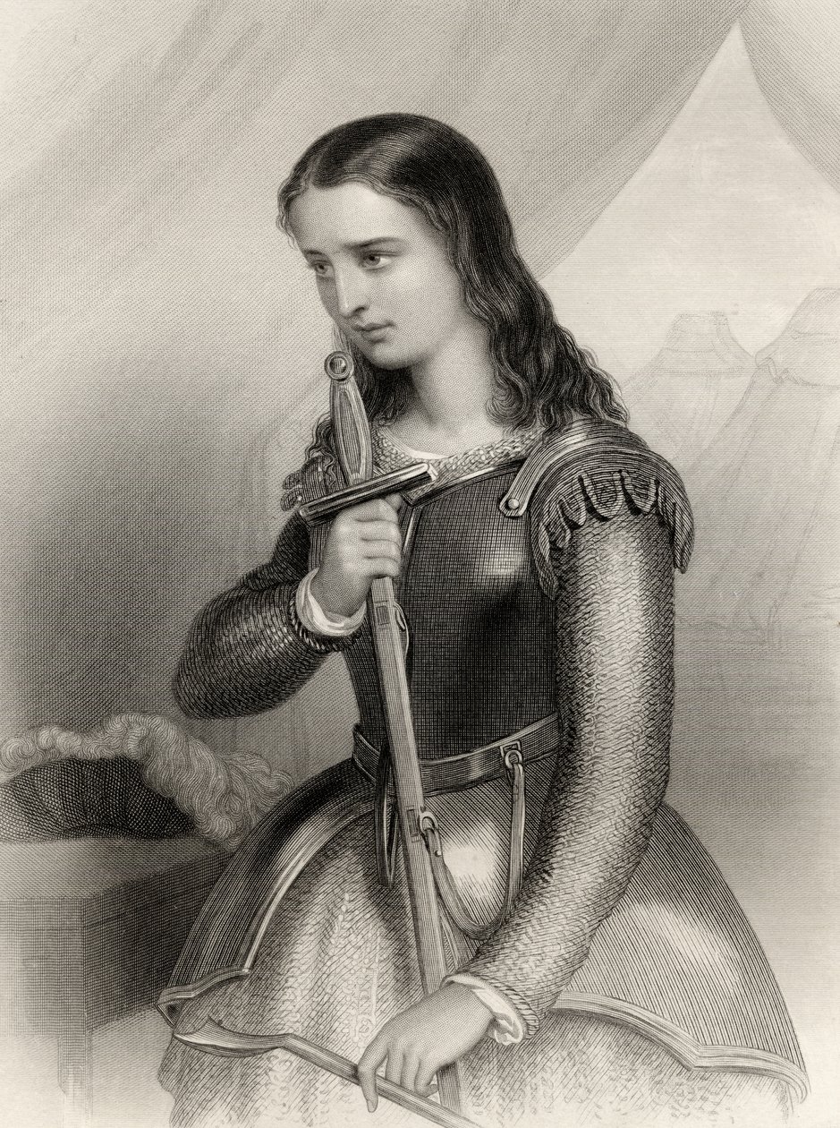Ilustração de Joana d&39;Arc (1412-31) de &39;Mulheres notáveis do mundo&39; por Mary Cowden Clarke, 1858 de Pierre Gustave Eugene Staal
