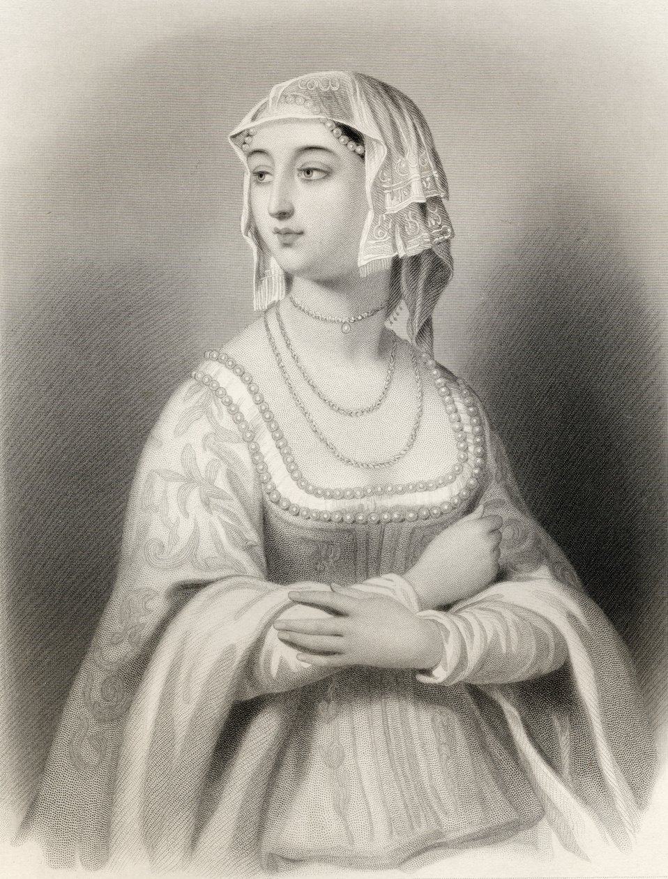 Margret de Anjou (1429-82) ilustração de "mundo de mulheres notáveis" por Mary Cowden Clarke, 1858 de Pierre Gustave Eugene Staal