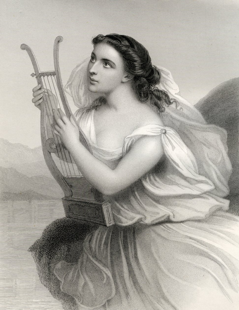 Sappho, ilustração de &39;World noted women&39; por Mary Cowden Clarke, 1858 de Pierre Gustave Eugene Staal