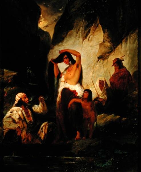 O Alto dos Ciganos nas Montanhas de Ronda, 1832 de Pierre Jules Jollivet