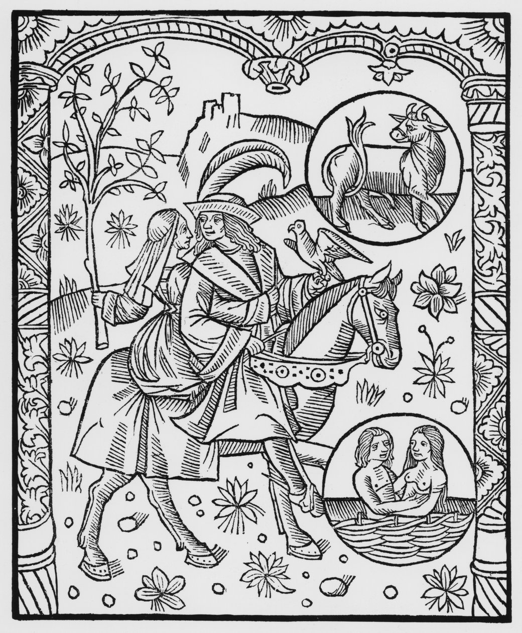 Maio, do &39;Almanach des Bergers&39;, 1491 (xilogravura) de Pierre Le Rouge