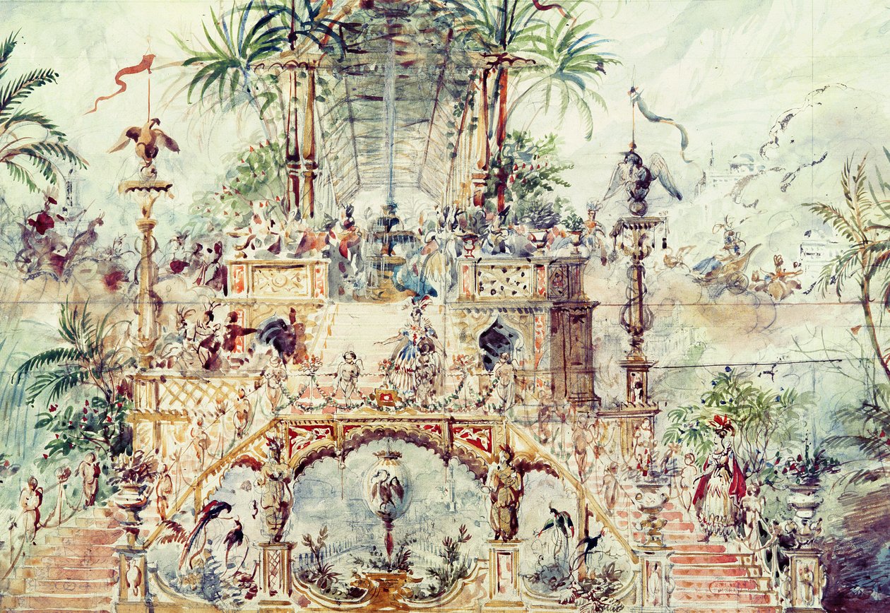 Cenografia para &39;Aladdin&39;, 1824 de Pierre Luc Charles Ciceri