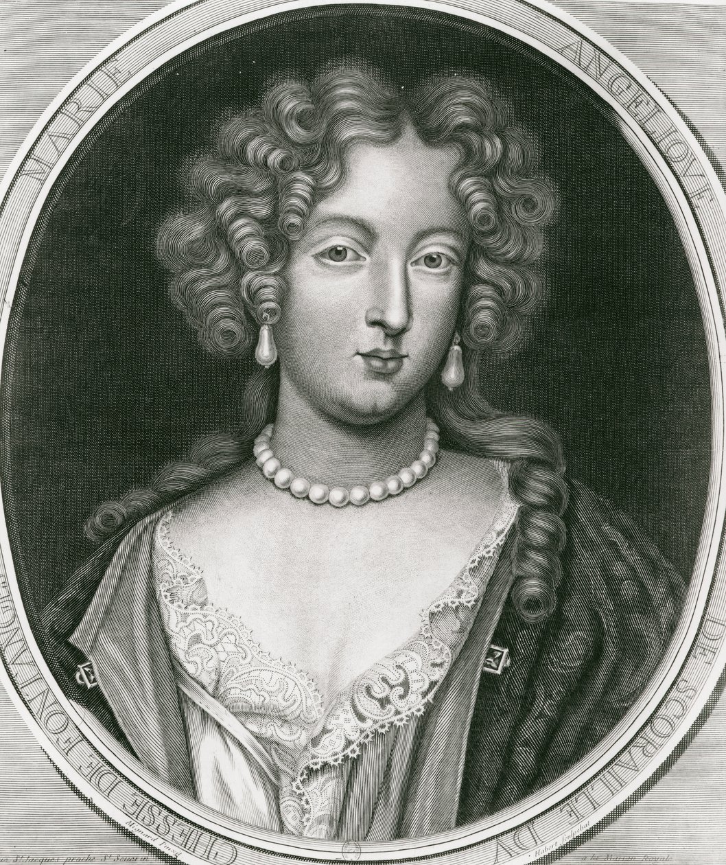 Retrato de Marie Angelique de Scoraille, Duquesa de Fontanges (1661-81) de Pierre Mignard