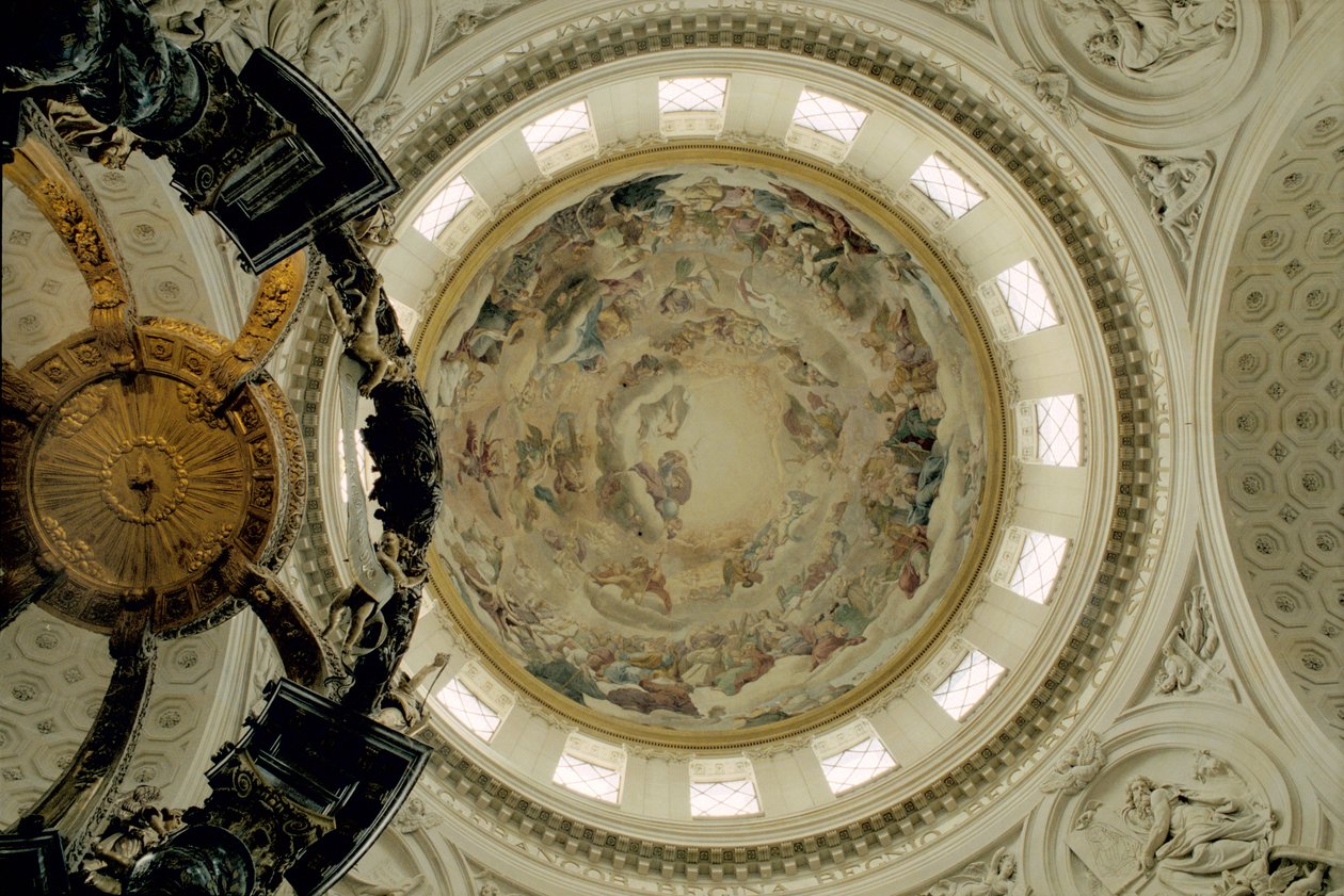 Vista do interior da cúpula, 1663-65 (veja também 252651) de Pierre Mignard