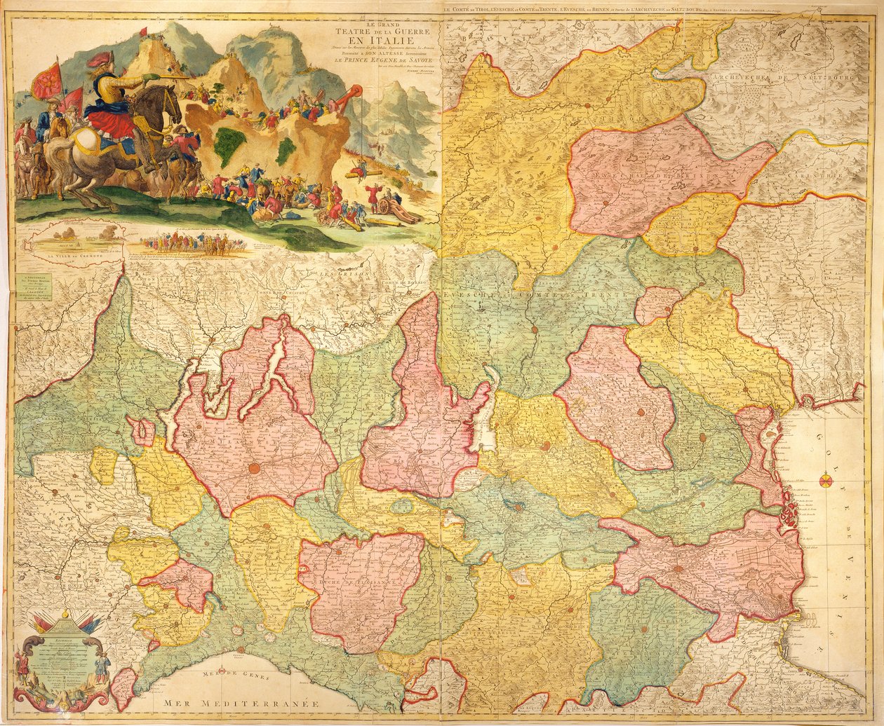 O Teatro da Guerra na Itália, 1720 de Pierre Mortier