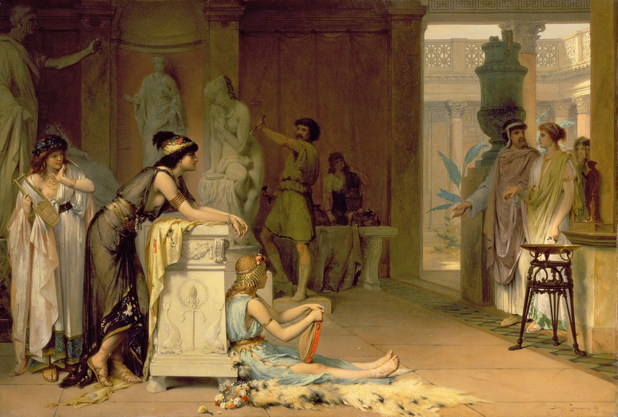 O Estúdio de Fídias, 1879 de Pierre Olivier Joseph Loommans