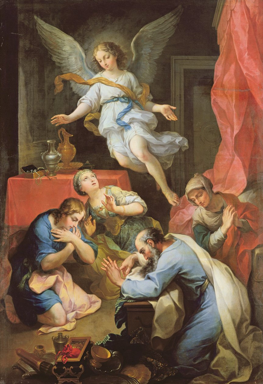 Arcanjo Rafael se faz conhecido, 1733 de Pierre Parrocel