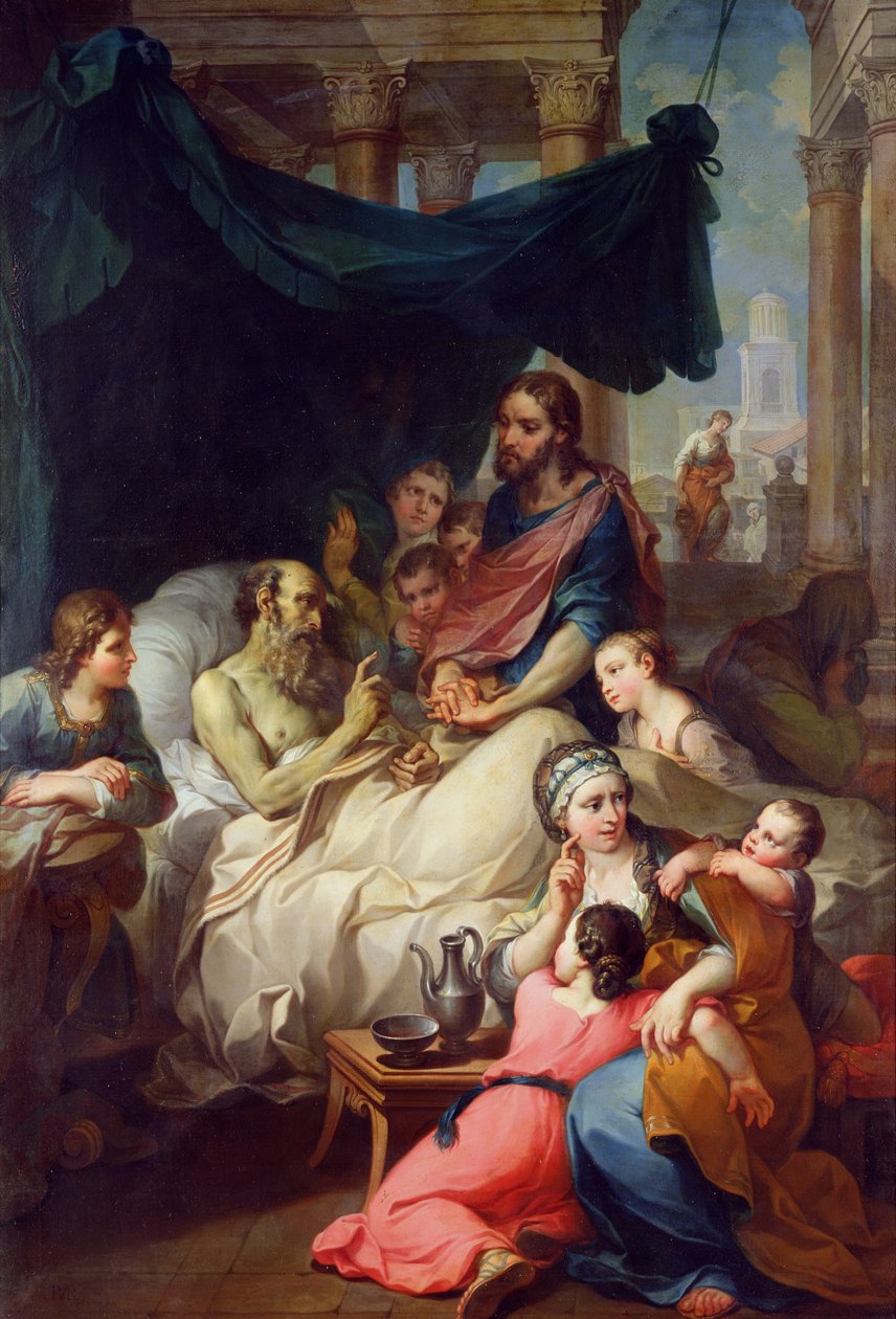 Morte do pai de Tobias, 1733 de Pierre Parrocel
