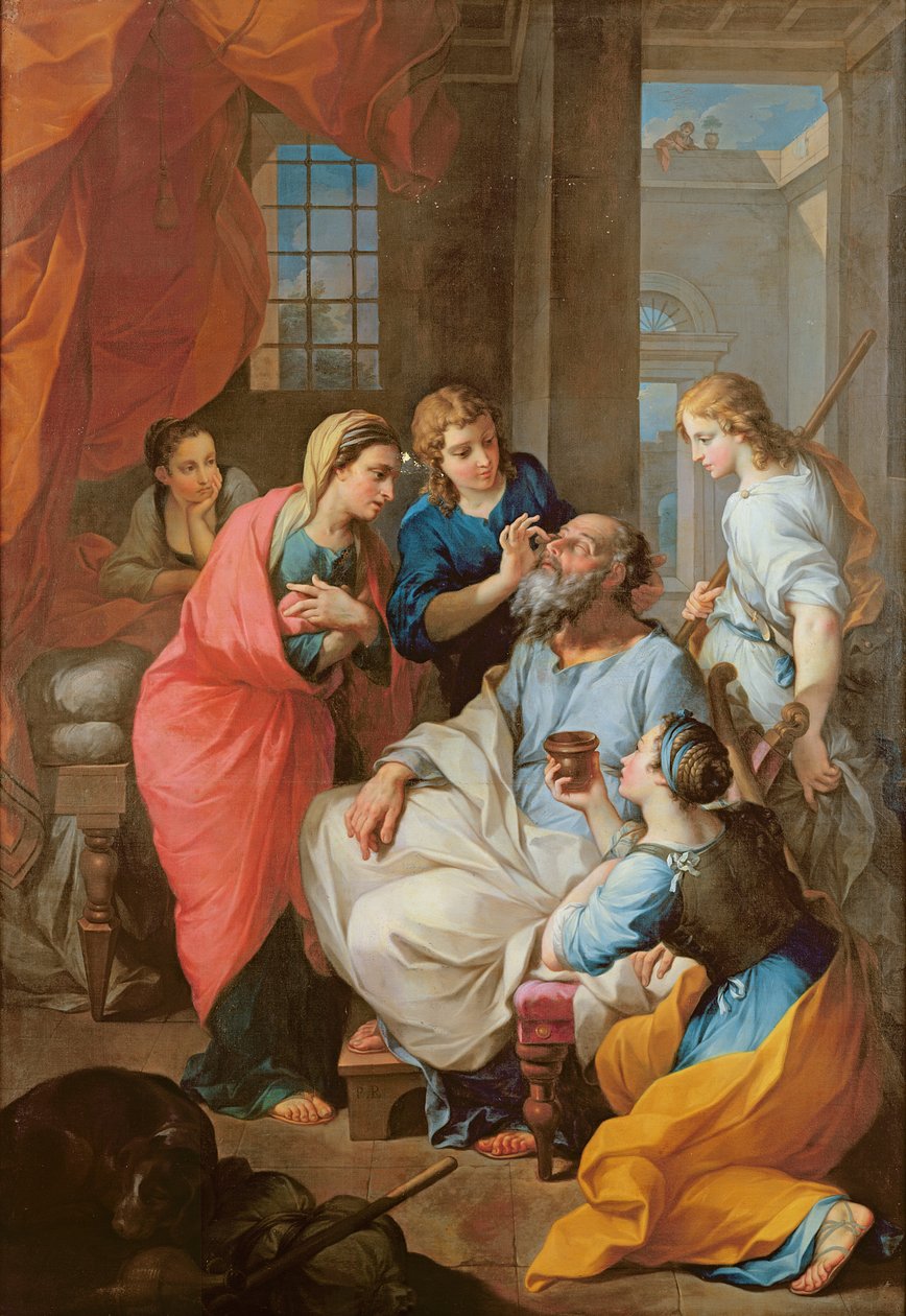 Tobias curando a visão de seu pai, 1733 de Pierre Parrocel