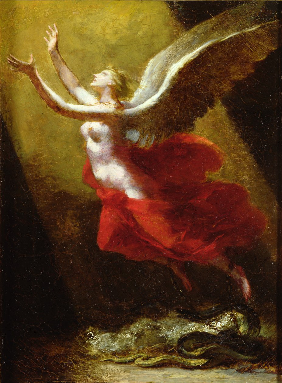 Estudo para a alma que quebra as relações com a terra, c.1822 de Pierre Paul Prudhon