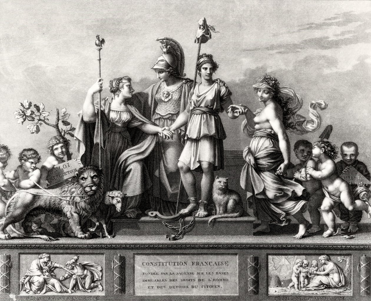 A constituição francesa, gravada por Jacques Louis Copia (1764-99) de Pierre Paul Prudhon