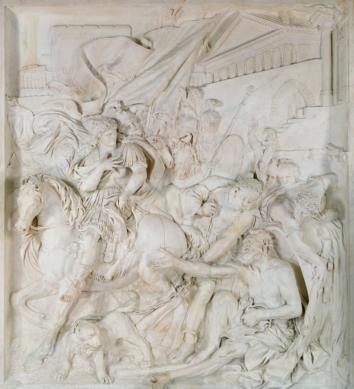 Alexandre, o Grande (356-323 aC) e Diógenes (413-323 aC) concluíram em 1693 (mármore) (ver também 39445) de Pierre Puget