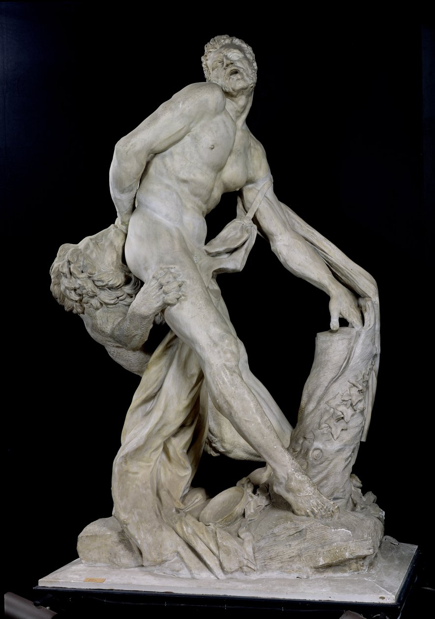 Milo de Croton atacado por um leão (gesso) (veja também 91045) de Pierre Puget