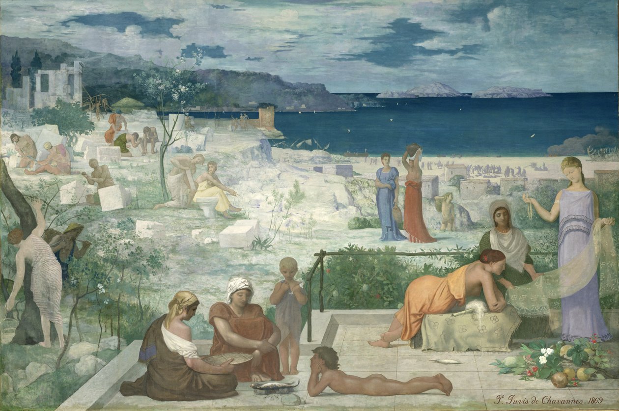 A colônia grega, Marselha, 1869 de Pierre Puvis de Chavannes