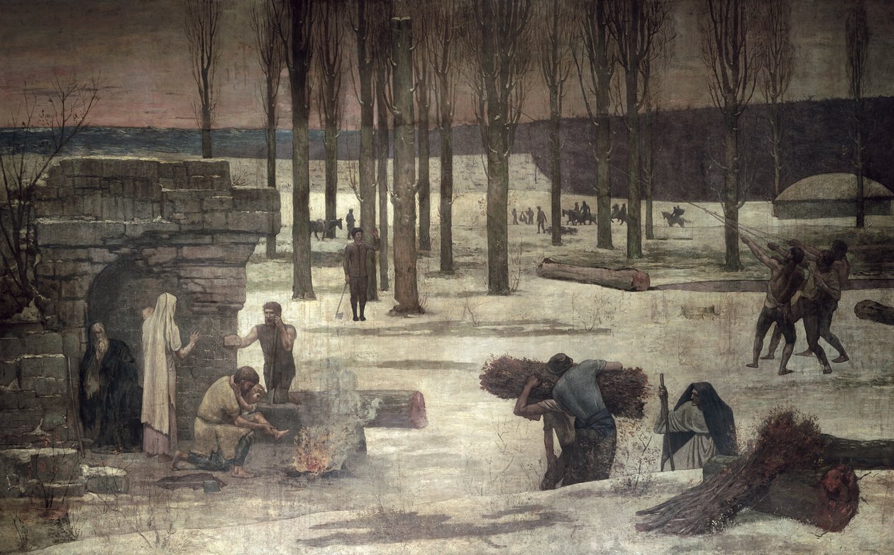 Inverno, 1889-93 (mural) de Pierre Puvis de Chavannes