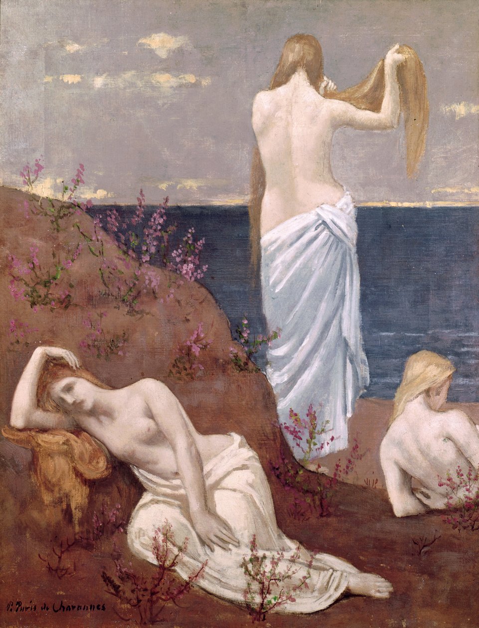 Raparigas à beira-mar, antes de 1894 de Pierre Puvis de Chavannes