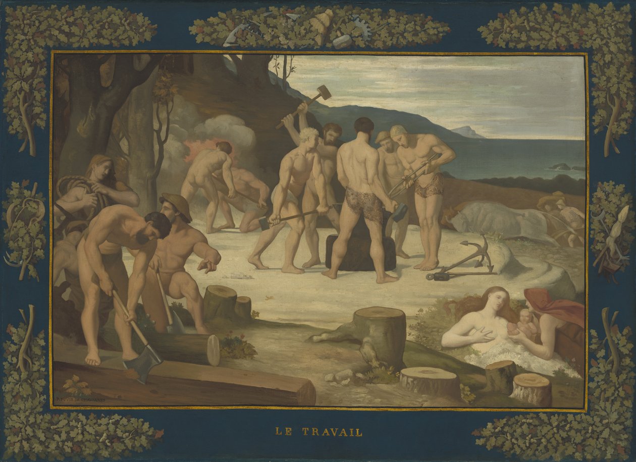 Trabalho, c.1863 de Pierre Puvis de Chavannes