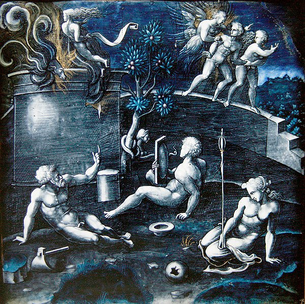 Alegoria do Pecado, c.1570-84 (esmalte pintado) de Pierre Reymond