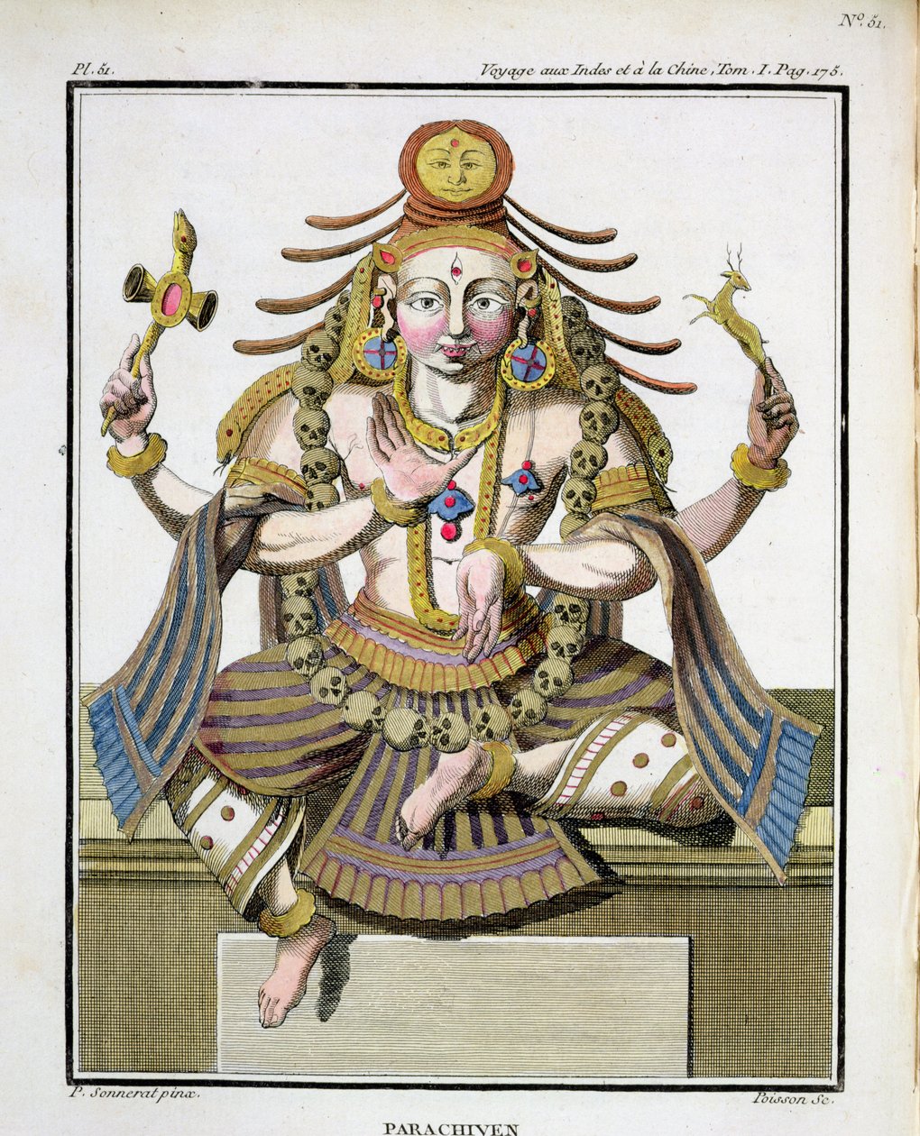 Um aspecto de Shiva, de &39;Journey to India and China&39; de Pierre Sonnerat, gravado por Poisson, publicado em 1782 de Pierre Sonnerat