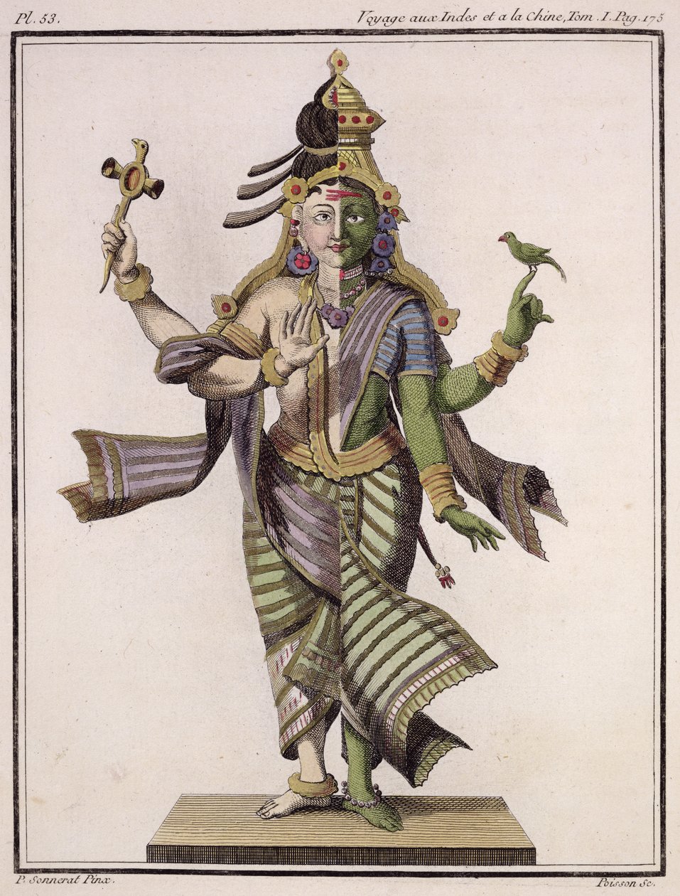 Ardhanarishvara, de &39;Journey to India and China&39; de Pierre Sonnerat, gravado por Poisson, publicado em 1782 de Pierre Sonnerat