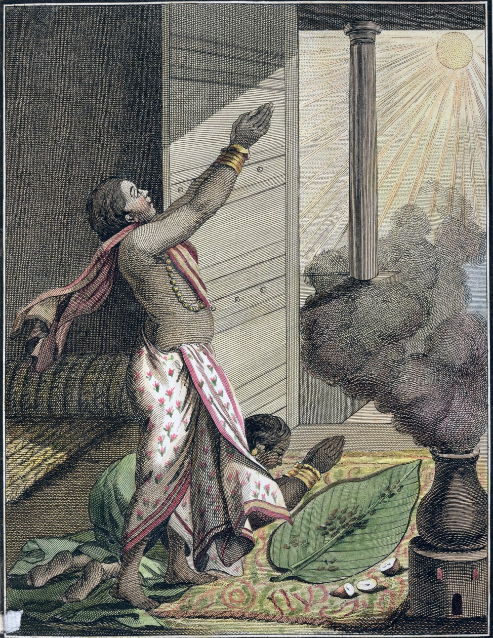 Festival Pongol, Índia, de &39;Journey to India, Orientals and China&39;, de Pierre Sonnerat, gravado por Poisson, publicado em 1782 (gravura a cores) de Pierre Sonnerat