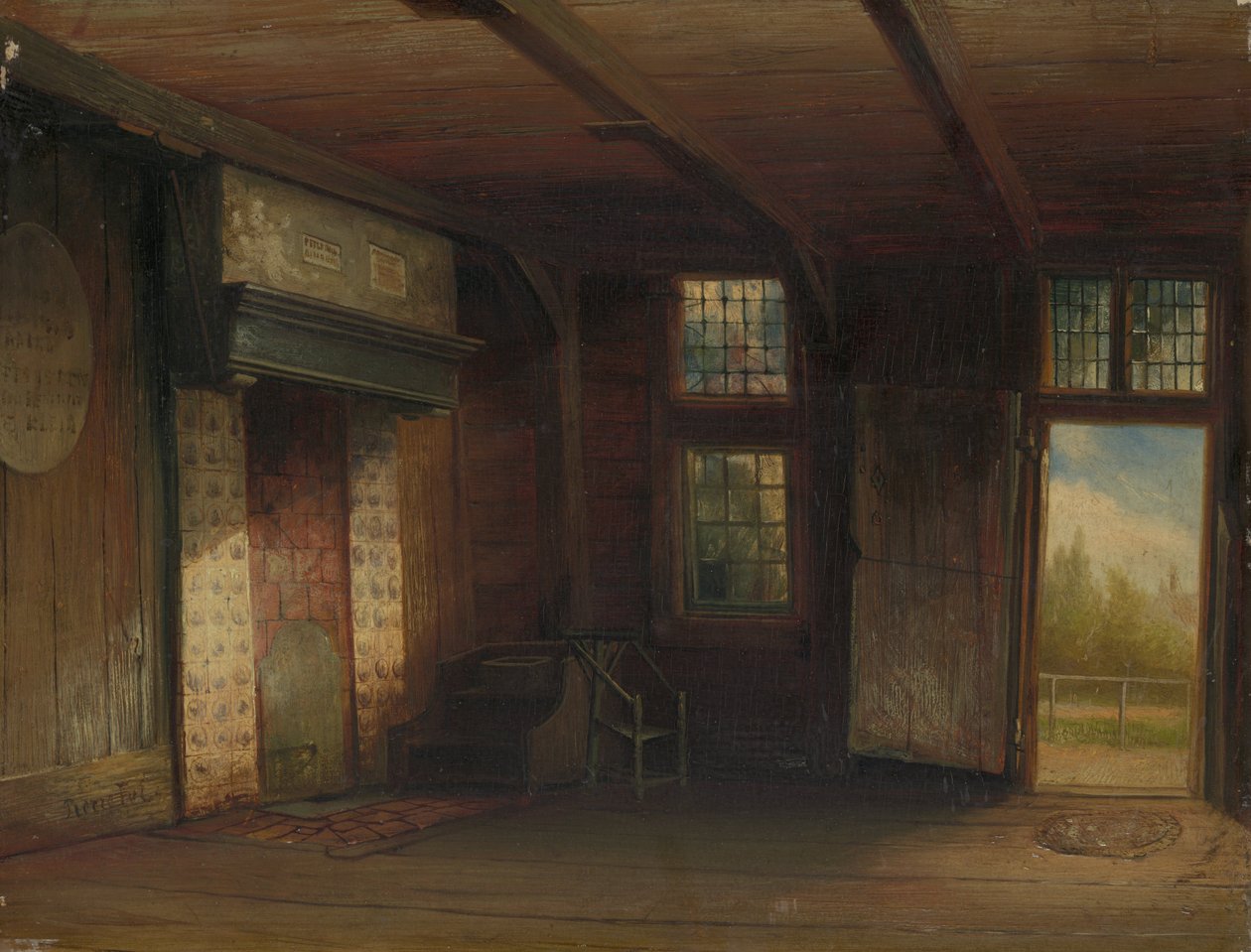 Interior do czar Peterhuisje em Zaandam de Pierre Tetar van Elven