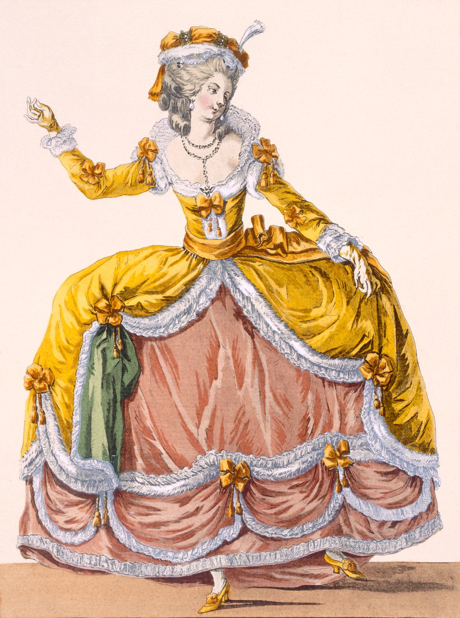 «Grande roupão à la Sultane», placa no.167 de «Galeries des Modes et Costumes Francais», c.1778-87 99: vestuário; vestido tradicional; traje tradicional; moda; ilustração; c18t de Pierre Thomas Le Clerc