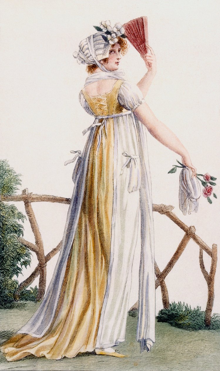 Um vestido de senhoras estilo country, ilustração de &39;Journal des Dames et des modos&39;, 1799 de Pierre de La Mesangere