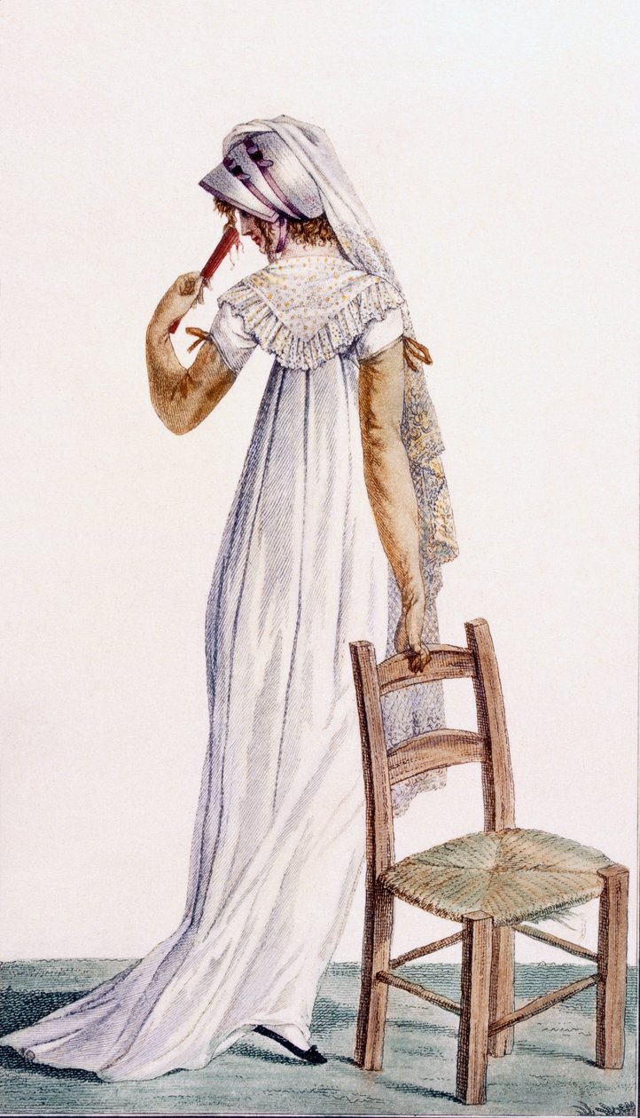 Vestido a pé, ilustração de &39;Journal des Dames et des Modes&39;, 1800 de Pierre de La Mesangere