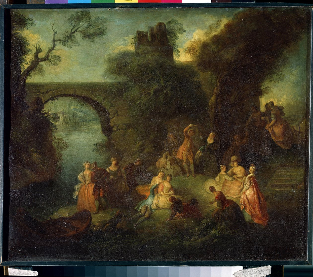 Dance perto do rio (Dance no rio). Pintura de Pierre-Antoine Quillard (Pierre Antoine Quillard de Pierre Antoine Quillard