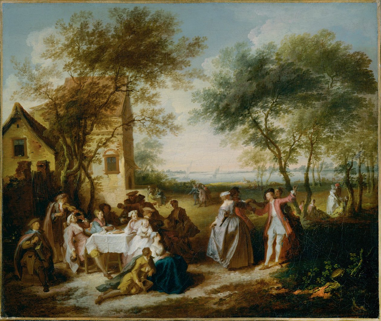 Fete champetre - Festa campestre ... (pintura sobre tela) de Pierre Antoine Quillard