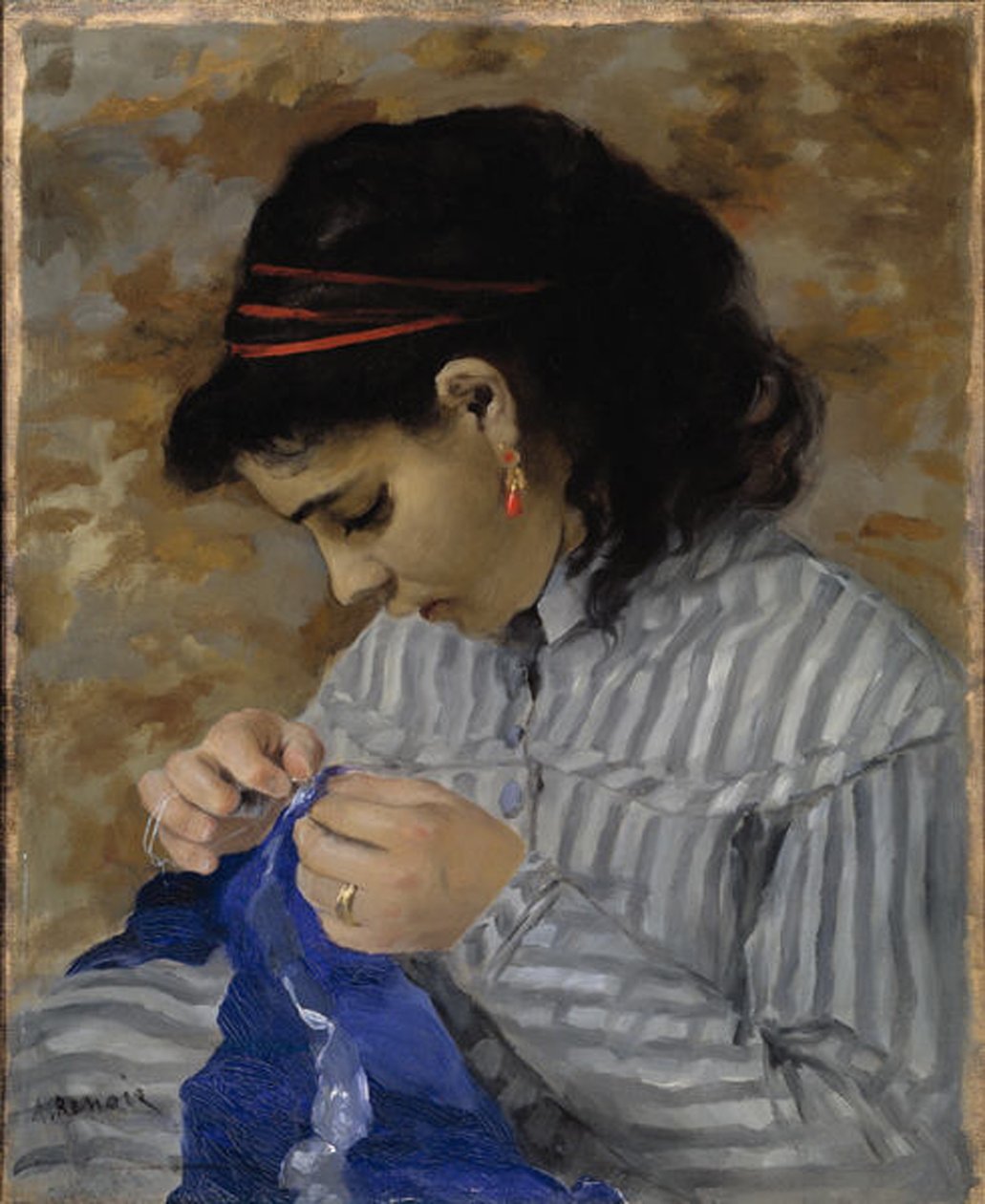 Lise cousantLise Costura de Pierre Auguste Renoir