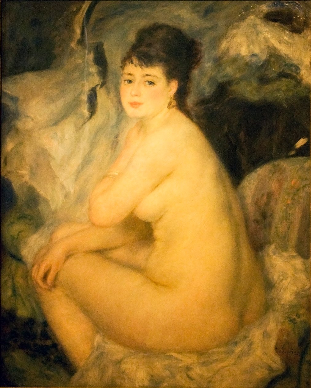 Mulher nua, sentando, ligado, um, sofá, annan de Pierre Auguste Renoir