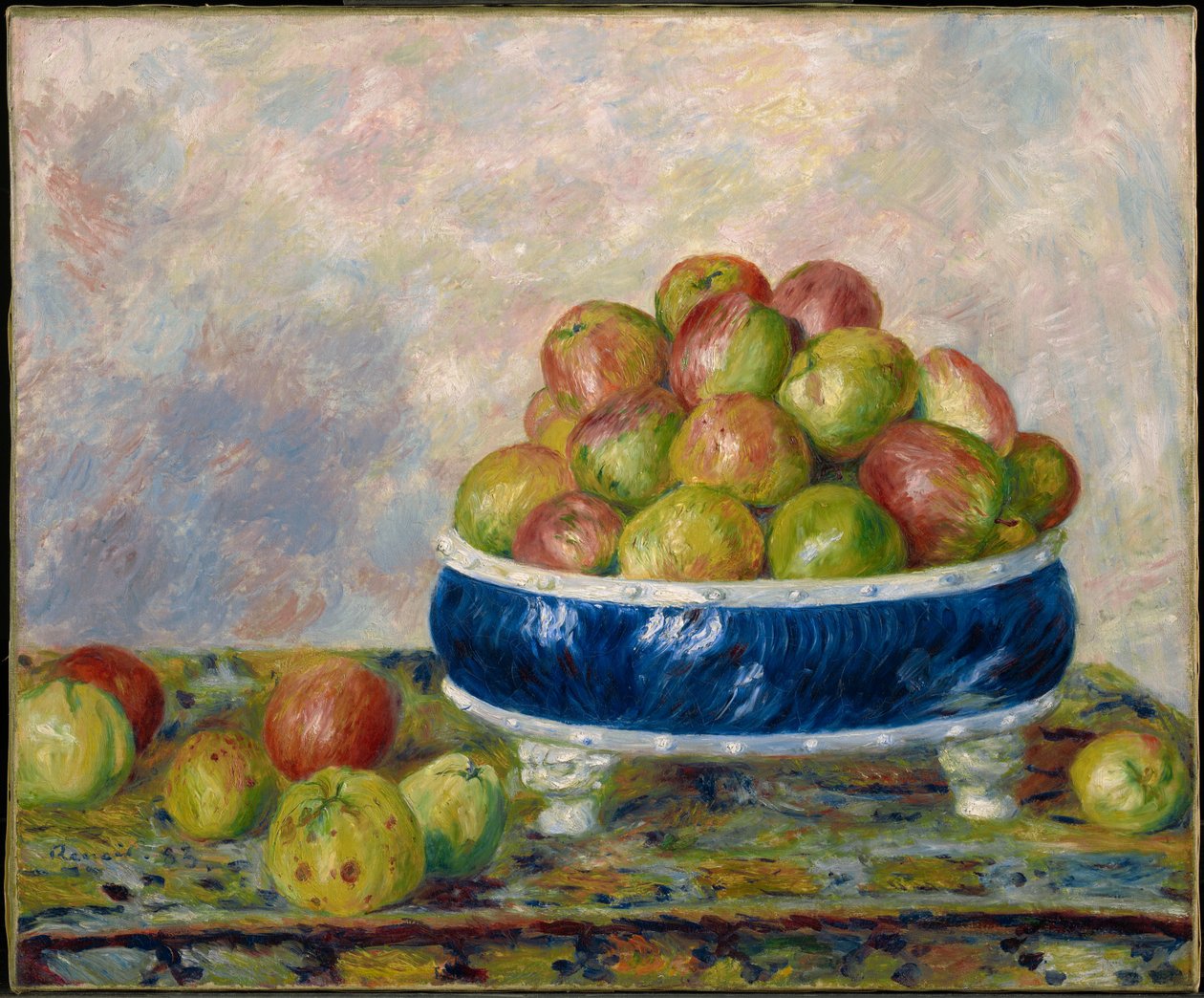 Maçãs num prato de Pierre-Auguste Renoir