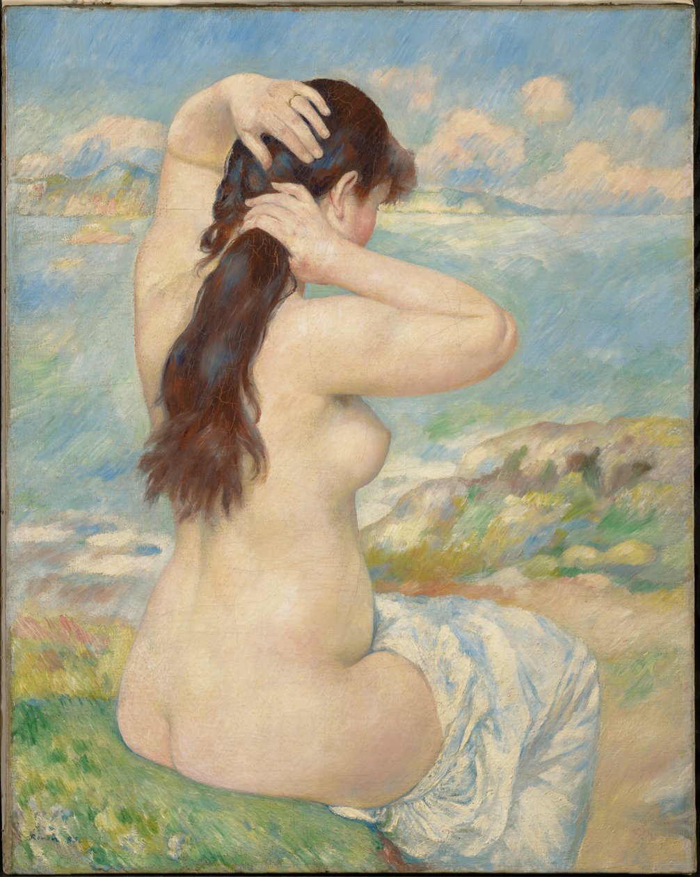 Banhista a arranjar o cabelo de Pierre-Auguste Renoir