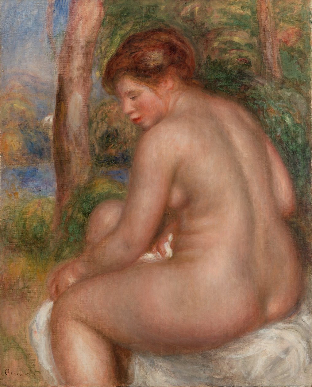 Banho em Vista de Três Trimestres de Pierre-Auguste Renoir
