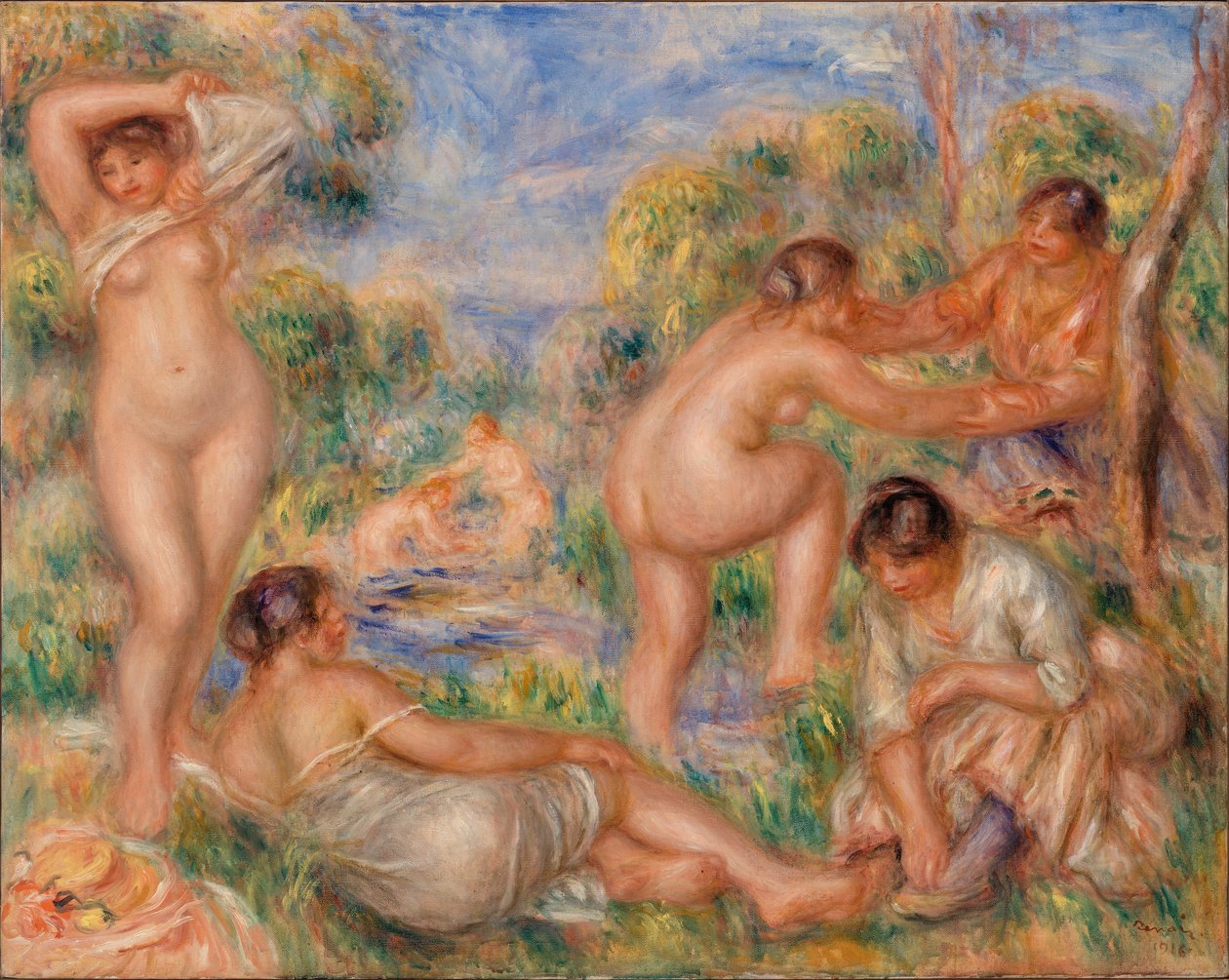Grupo de banhos de Pierre-Auguste Renoir