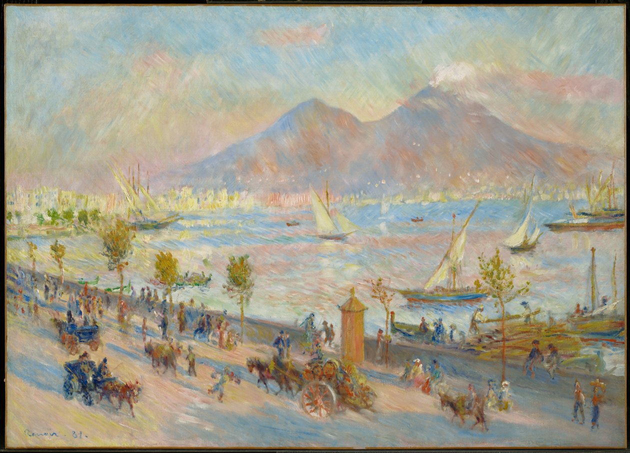 Baía de Nápoles, ao entardecer de Pierre-Auguste Renoir