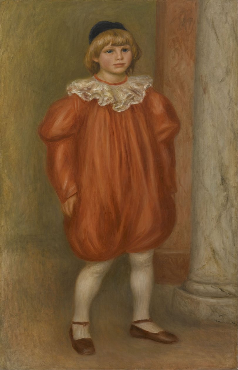 Claude Renoir em traje de palhaço de Pierre-Auguste Renoir
