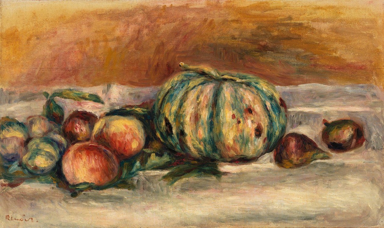 Natureza Morta com Melão (Nature morte au melon) de Pierre-Auguste Renoir