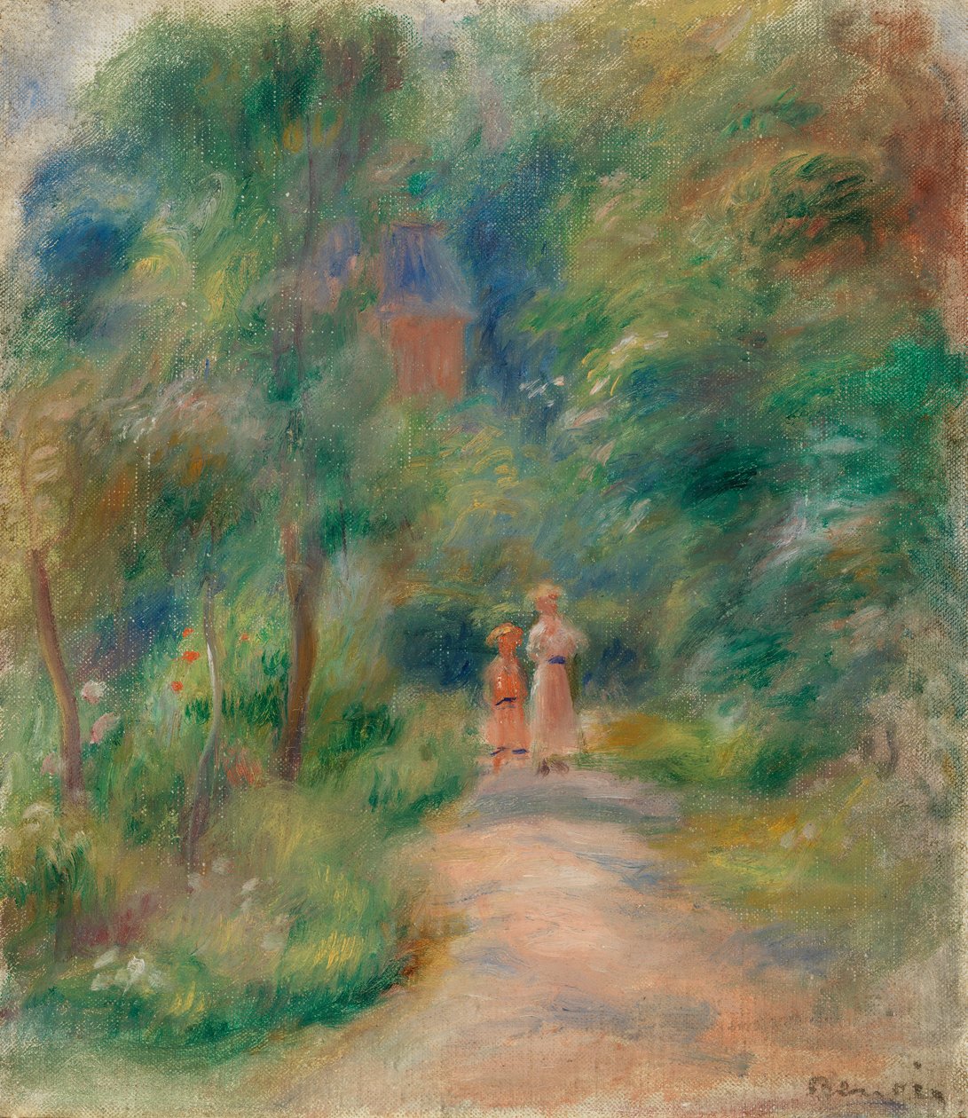 Duas figuras em um caminho de Pierre-Auguste Renoir