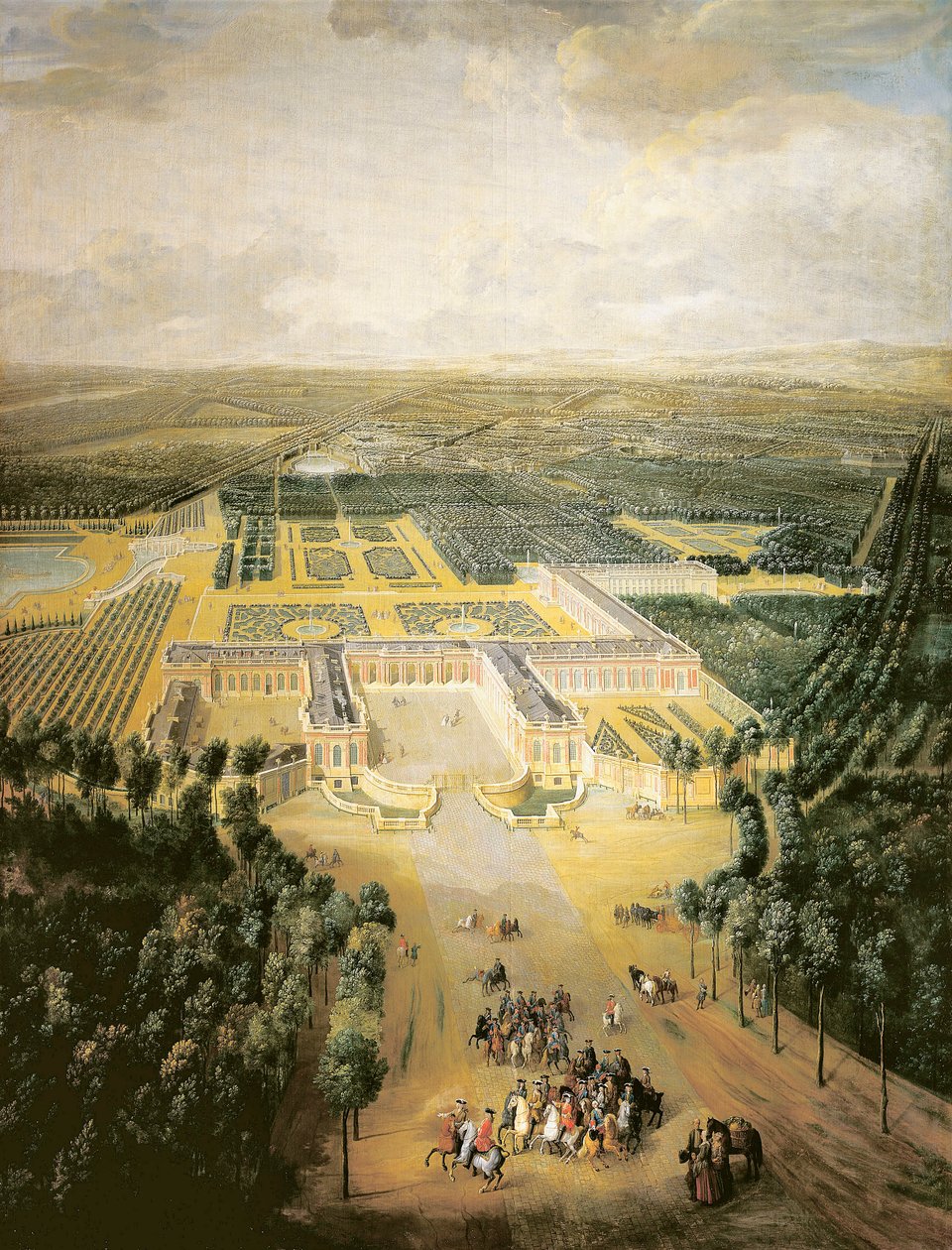 França, Versalhes, Vista Prospectiva dos Jardins do Grande Trianon em Versalhes de Pierre Denis Martin