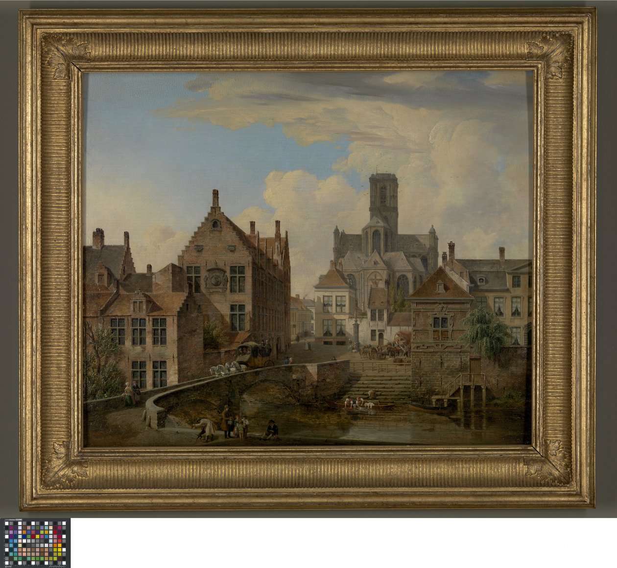 Catedral de St. Bavo e o Canal Reep em Gand de Pierre François De Noter