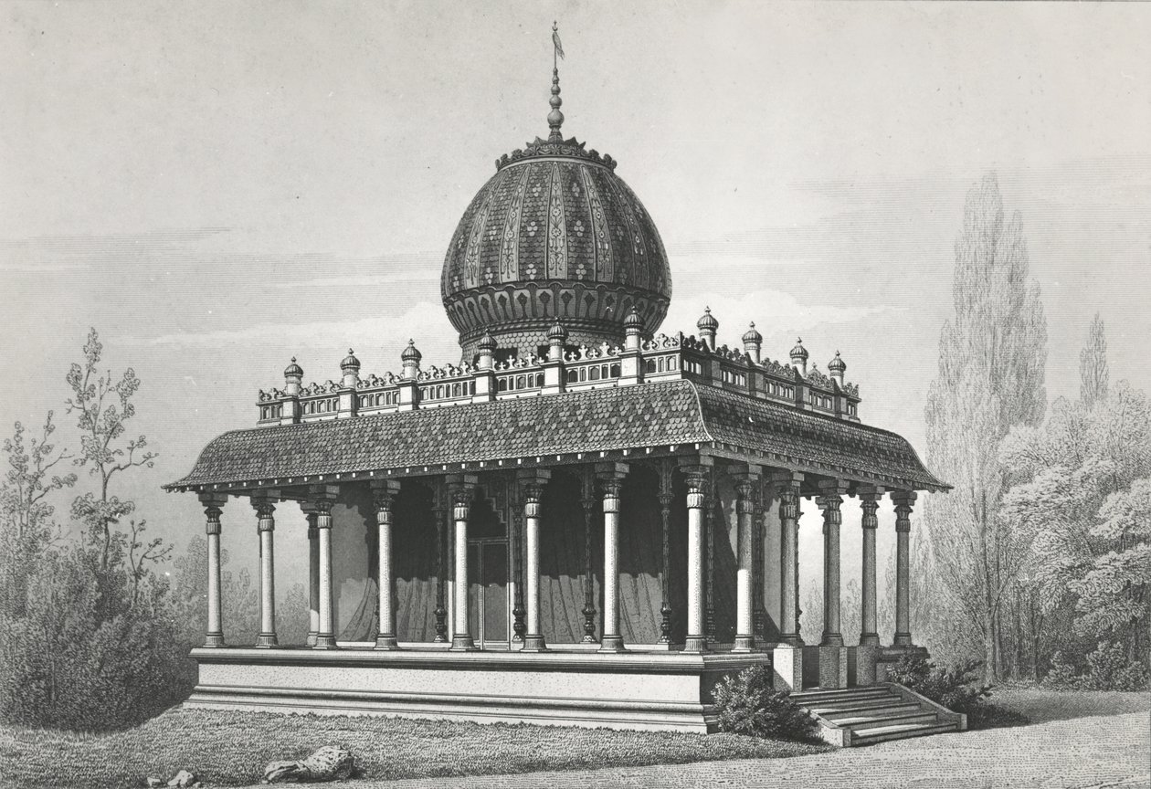 Pavilhão da Companhia das Índias Orientais, na Exposição Universal de 1867, 1868 litho de Georges Diéterle