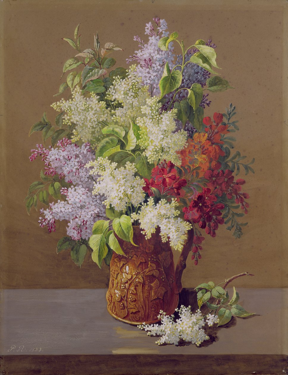 Vaso de Lilacs de Pierre Joseph Redouté