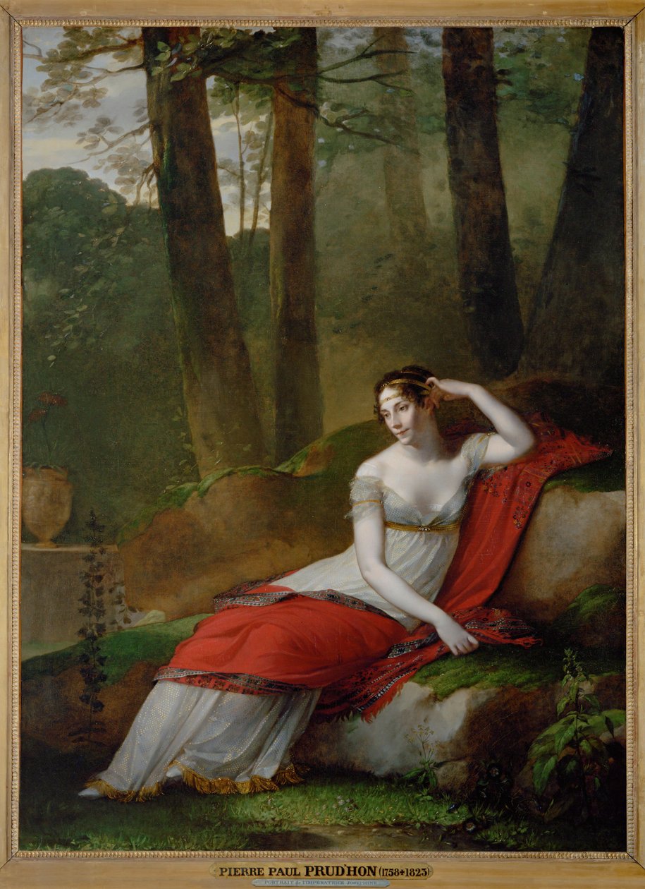 A imperatriz Josefina, primeira esposa de Napoleão I, nos jardins de La Malmaison. Prud