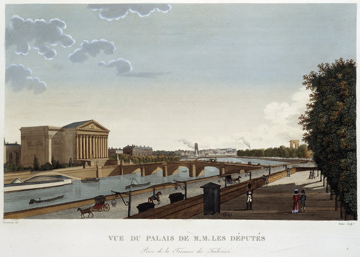 Vista do Palais de M. les députés - Paris por Courvoisier de Pierre (after) Courvoisier