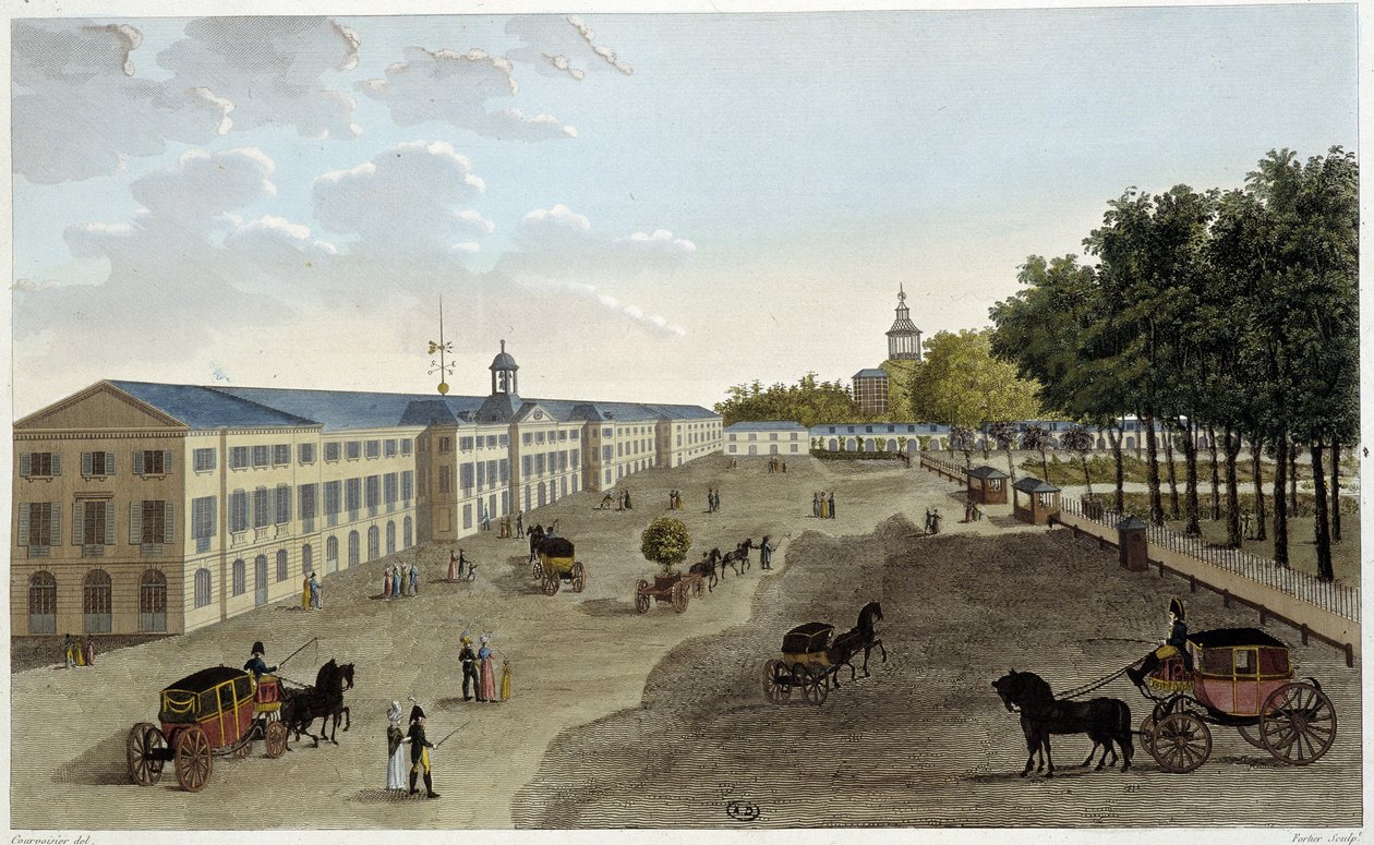 Vista da nova galeria do gabinete de história natural do Jardin des Plantes - in "Vues de Paris" de Courvoisier de Pierre (after) Courvoisier